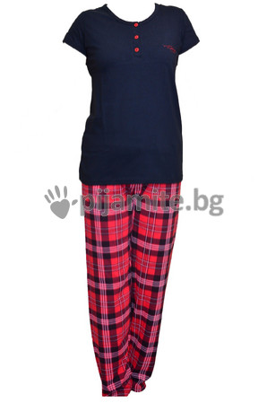 Дамски пижами Пижами с къс ръкав Дамска пижама - къс ръкав, дълъг панталон 12569А